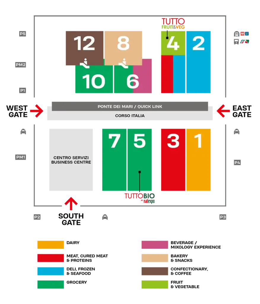Piantina padiglioni TuttoFood Milano 2026